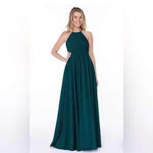A-LINE PLEATED CHIFFON FLOOR LENGTH DRESS- NWT